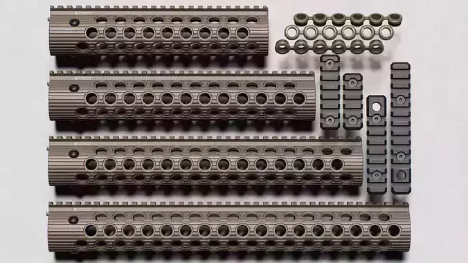 Alpha BattleRail Handguards - Replica Low-poly 3D model