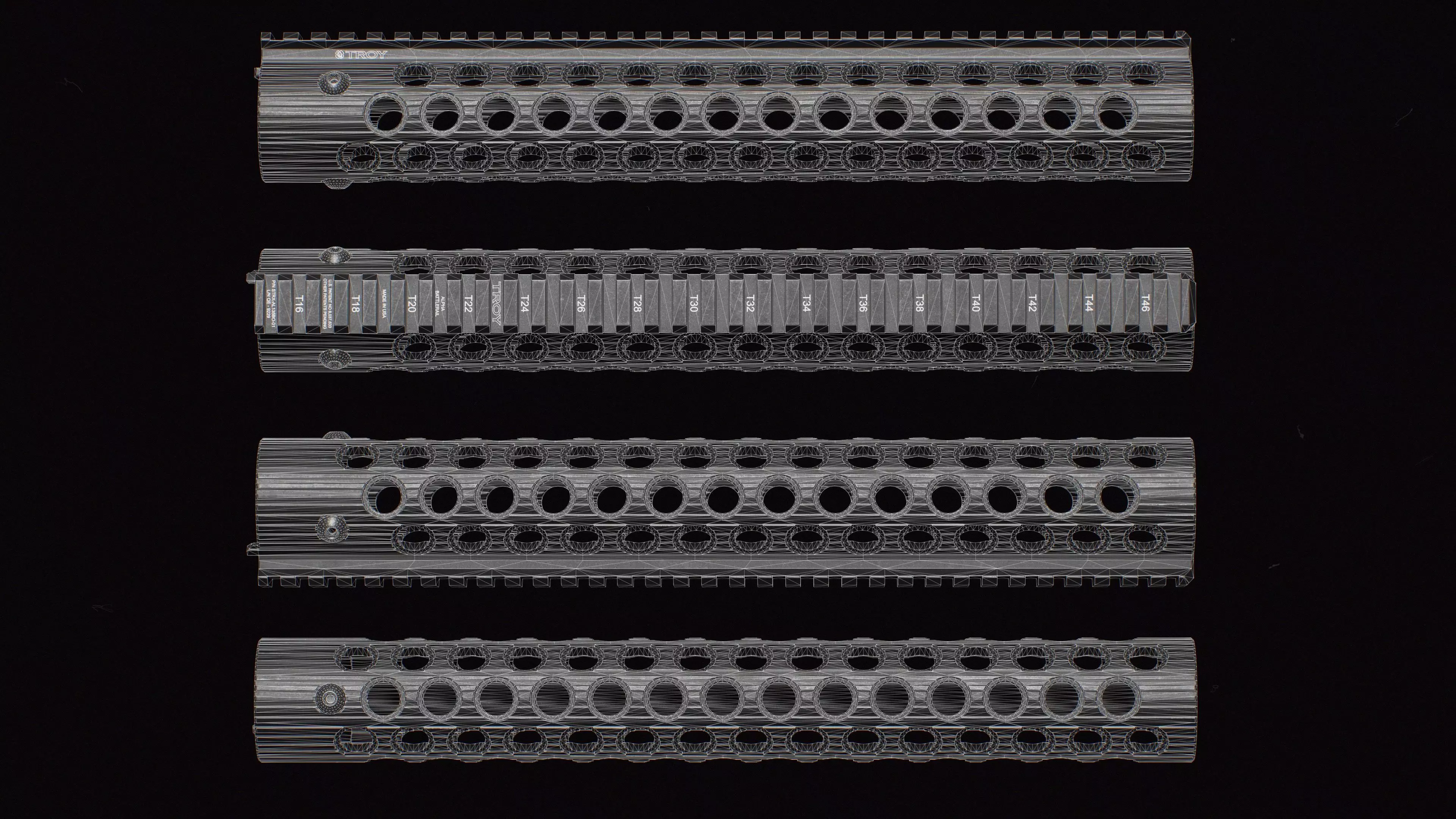 Alpha BattleRail Handguards - Replica Low-poly 3D model_23
