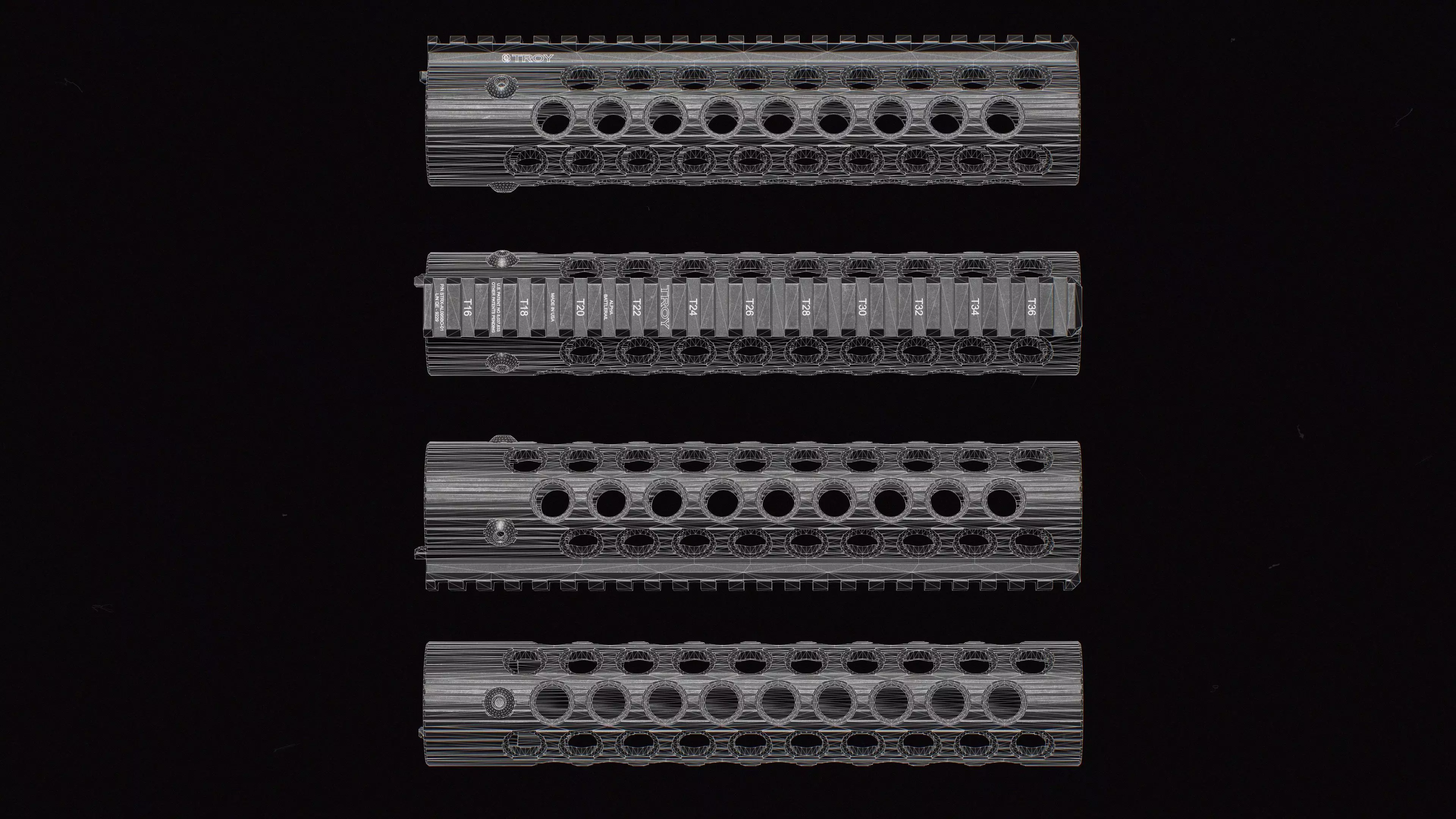 Alpha BattleRail Handguards - Replica Low-poly 3D model_25