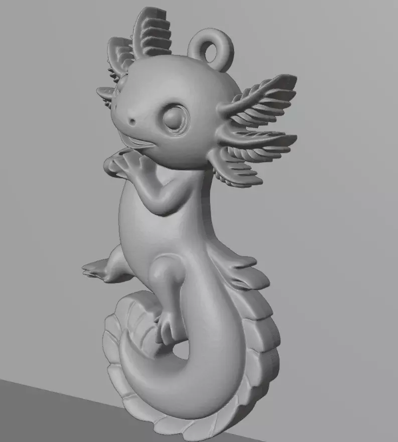 Axolotl Cute Pendant Model for Jewelry and Games 3D print model_18