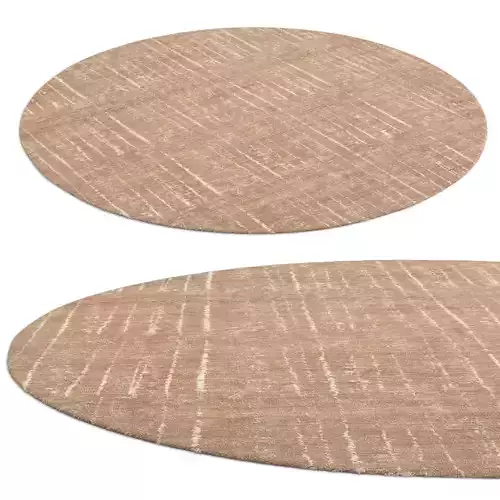 Varsha Silk Wool Rug Burnt Camel round