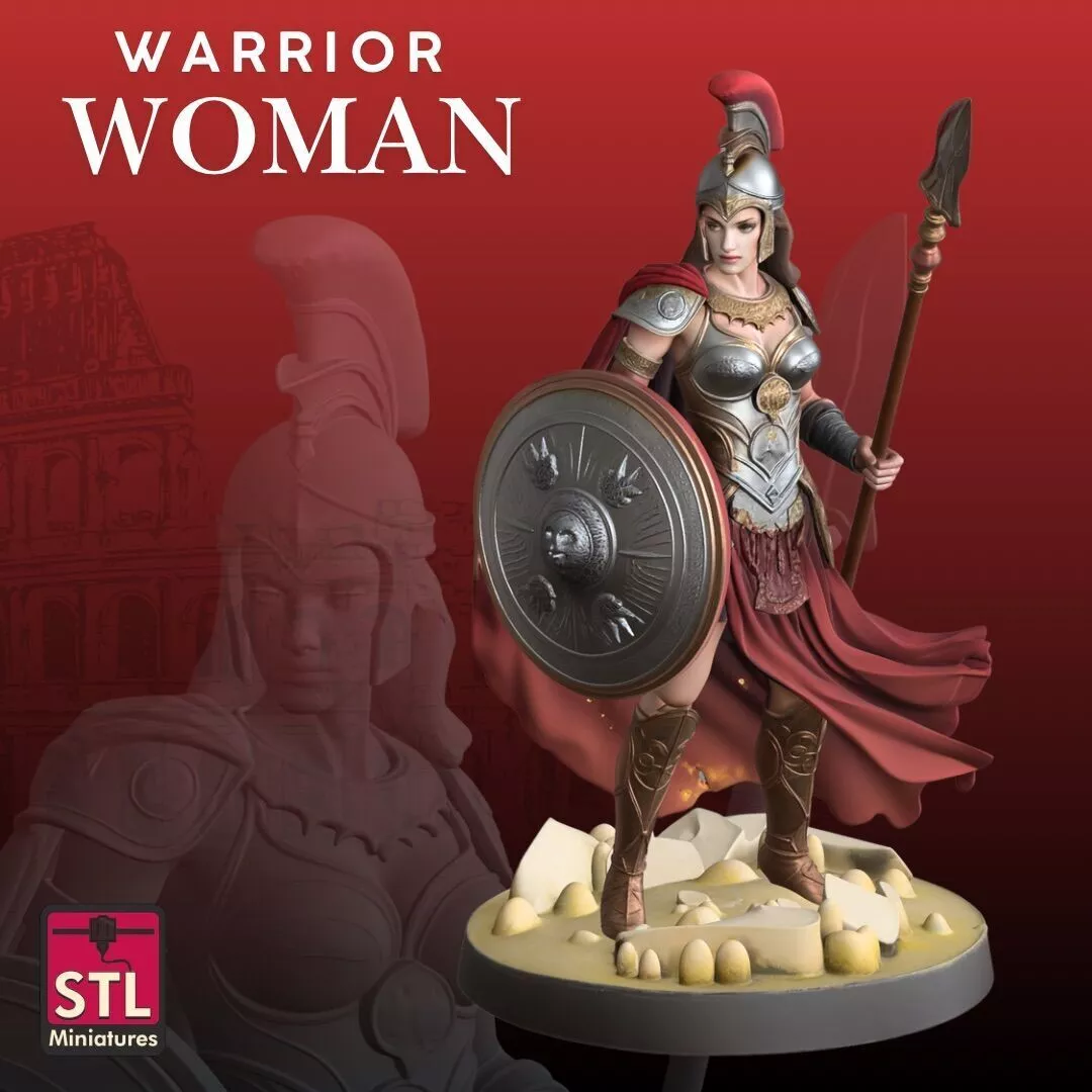 Roman Gladiatrix STL Warrior Woman 3D print model