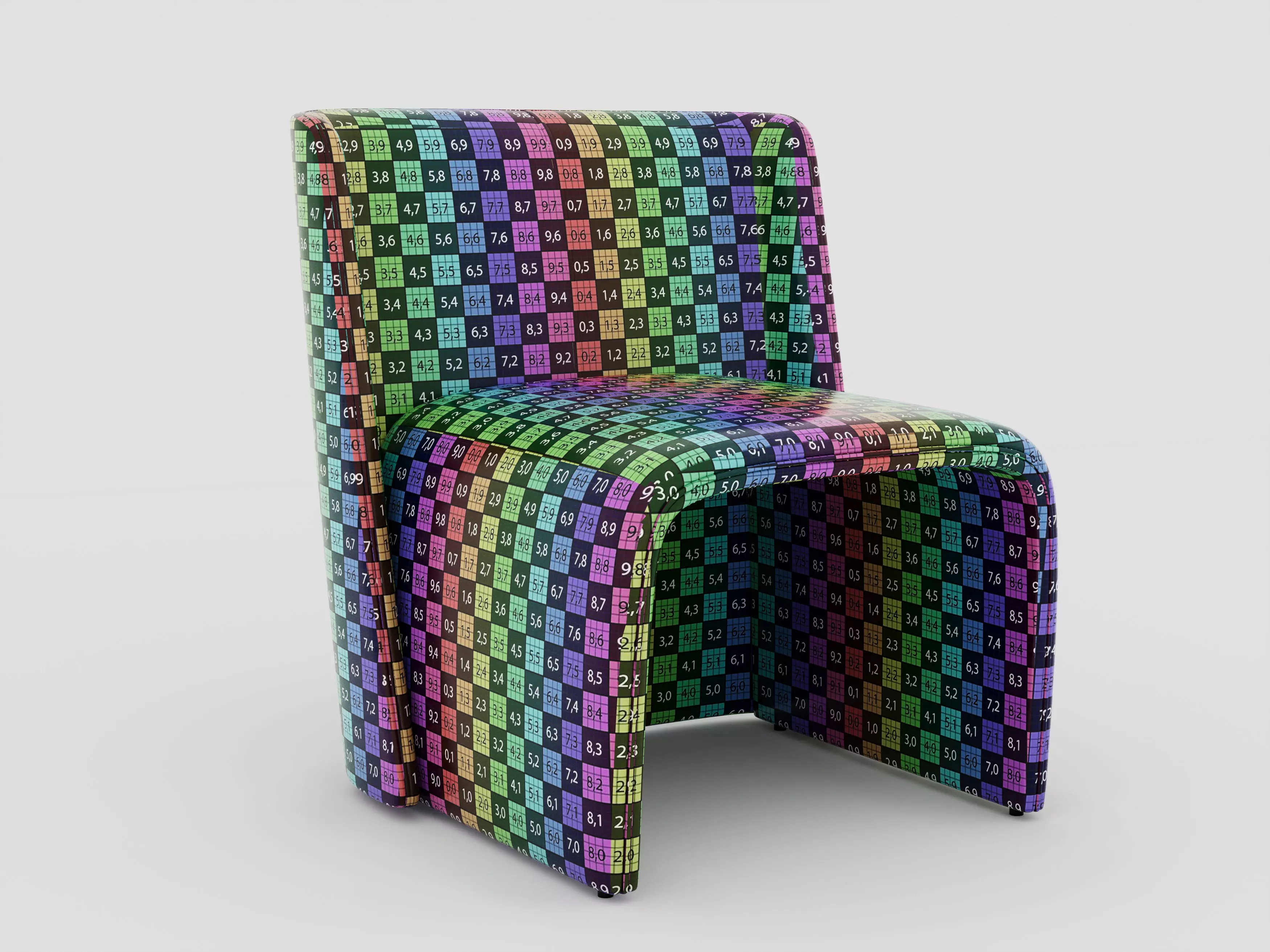Modern Velvet Lounge Chair Low-poly 3D model_4