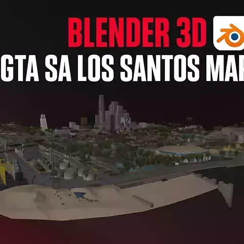 GTA SA LOS SANTOS MAP 3D MODEL BLENDER