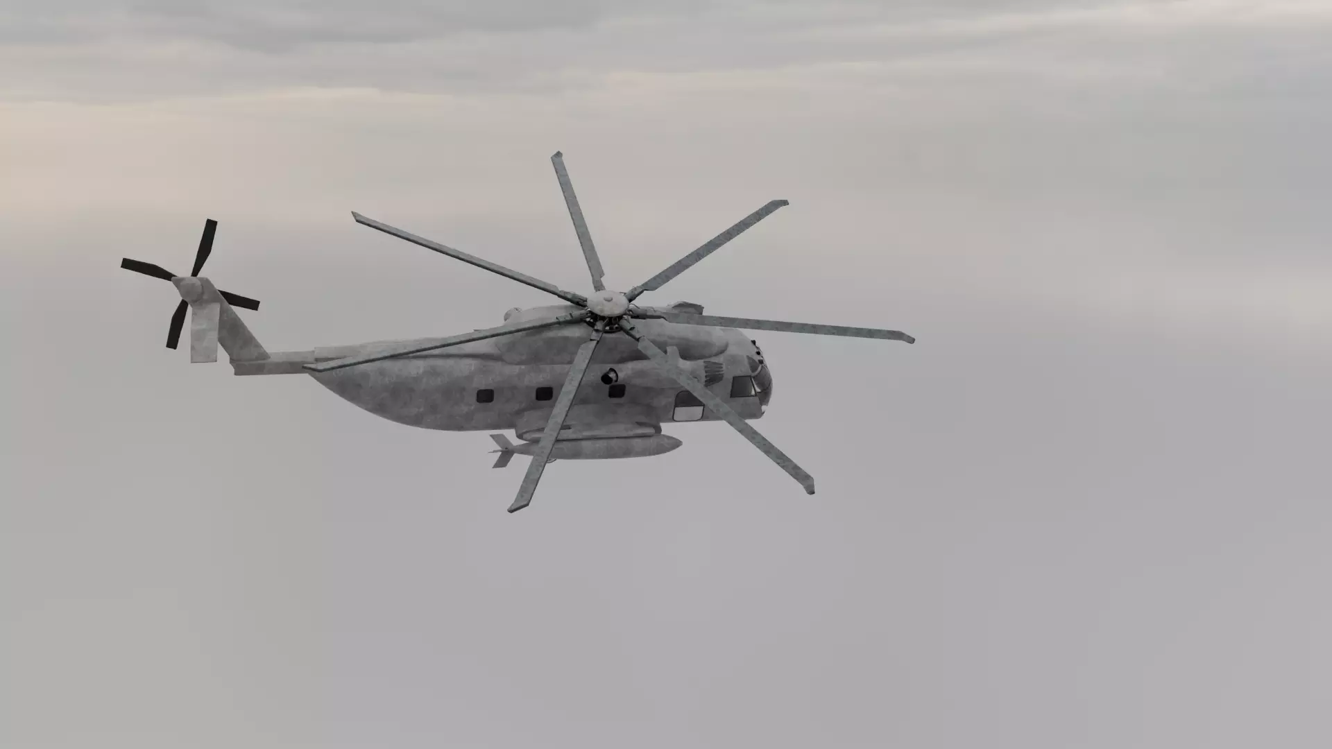 3d helicopter army animated 3D model_1