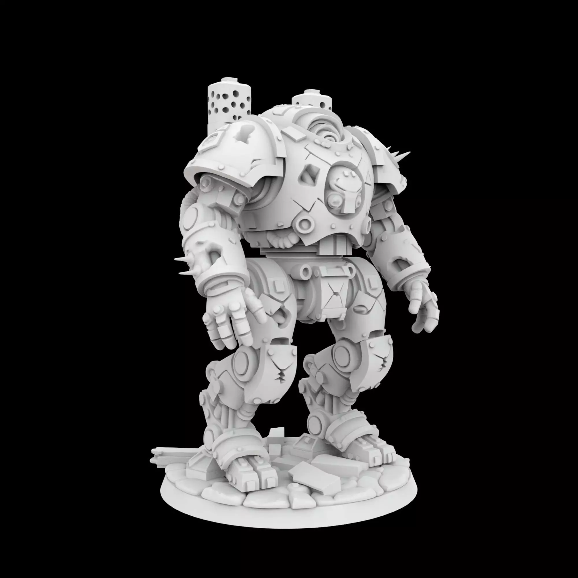 Battle Damaged Robot Mech 3D Printable Model 3D print model_6