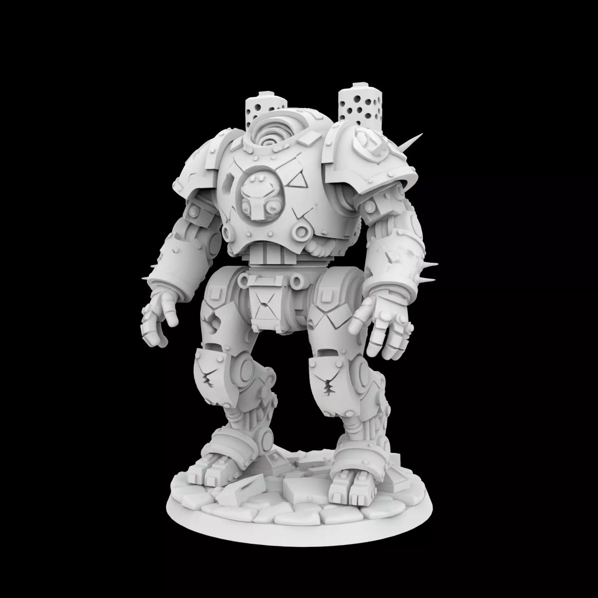 Battle Damaged Robot Mech 3D Printable Model 3D print model_1