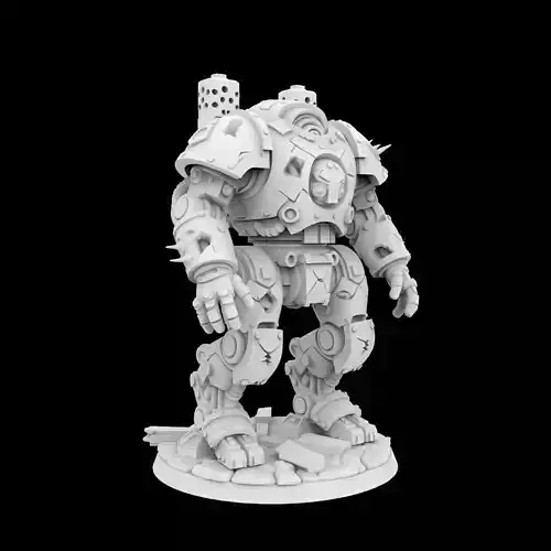 Battle Damaged Robot Mech 3D Printable Model 