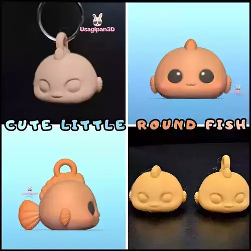 Cute Little Round Fish 3D print model