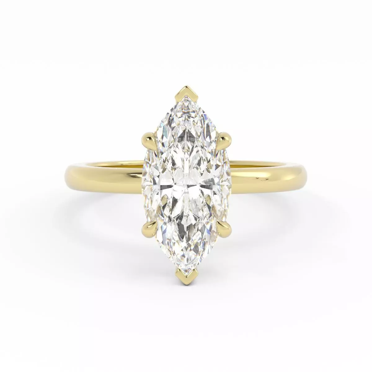 Marquise Solitaire Ring Size 6 US 3D print model_0