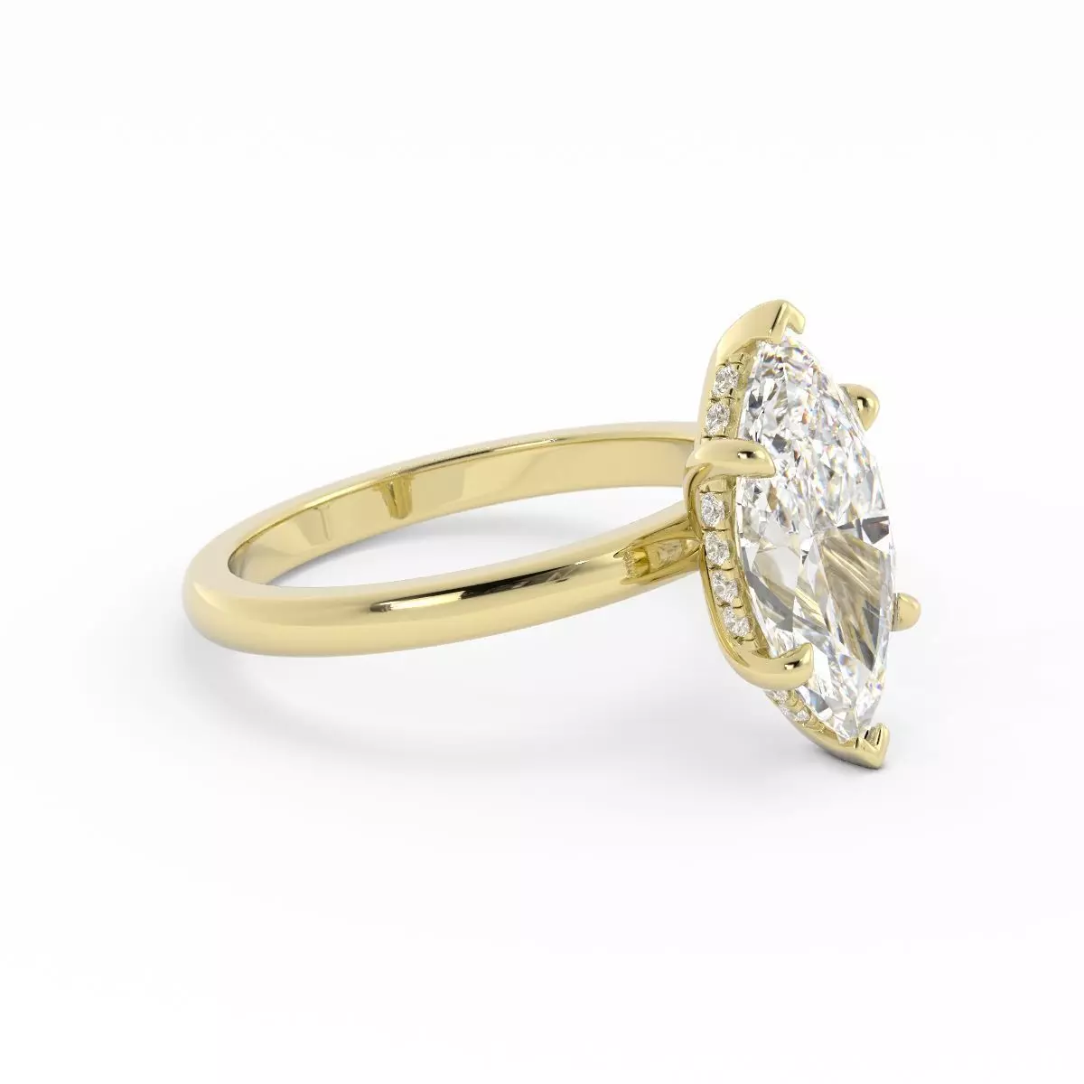 Marquise Solitaire Ring Size 6 US 3D print model_4