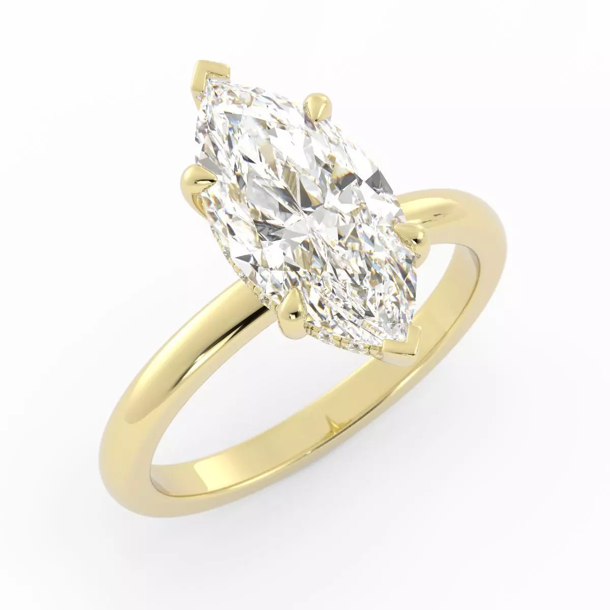 Marquise Solitaire Ring Size 6 US 3D print model_6