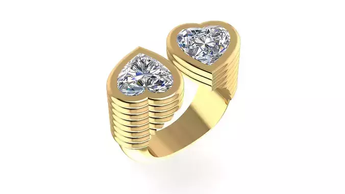 Double Heart Diamond Ring
