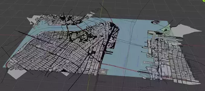 Hand-Built Ultra Realistic City Scene in Blender Trees Roads