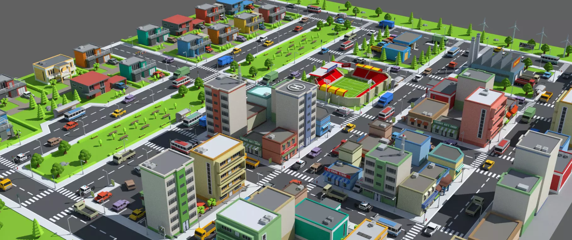 Simplepoly  City - Low-Poly 3D model Free low-poly 3D model_9