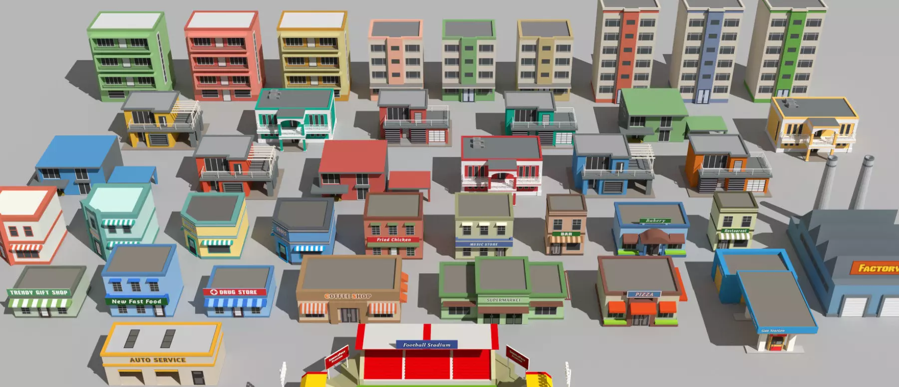 Simplepoly  City - Low-Poly 3D model Free low-poly 3D model_10