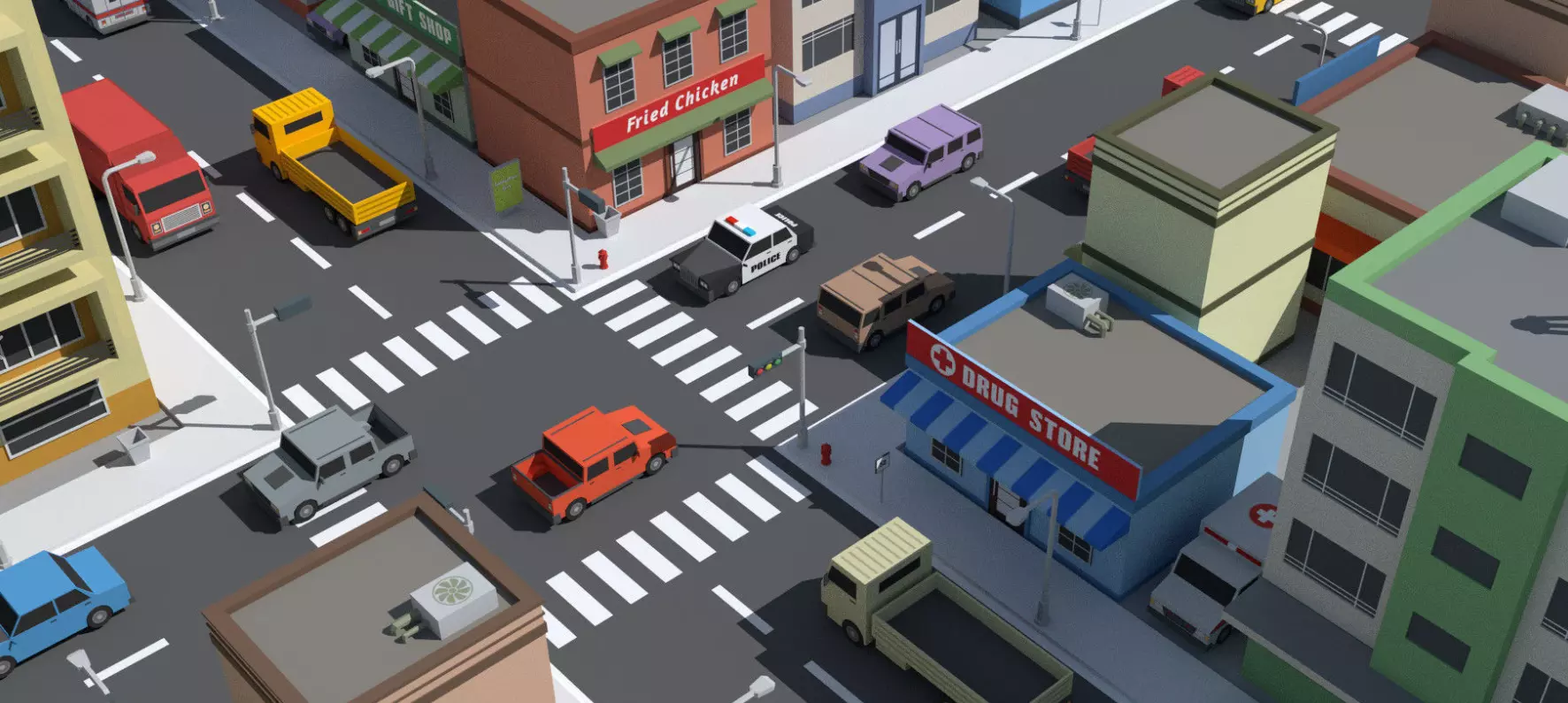 Simplepoly  City - Low-Poly 3D model Free low-poly 3D model_2