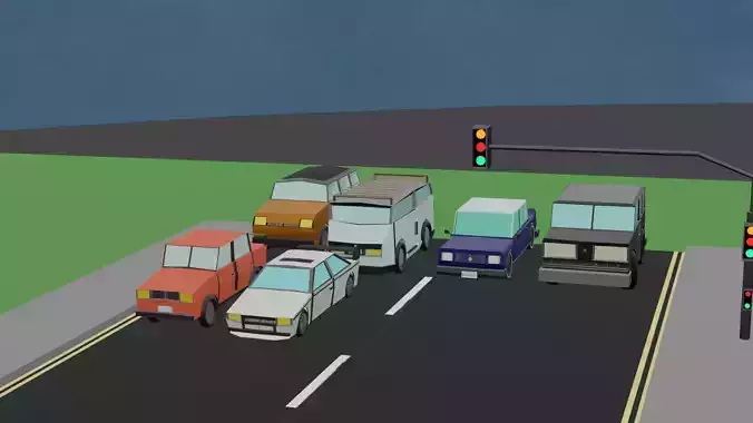 low poly stylized vehicle pack Low-poly 3D model