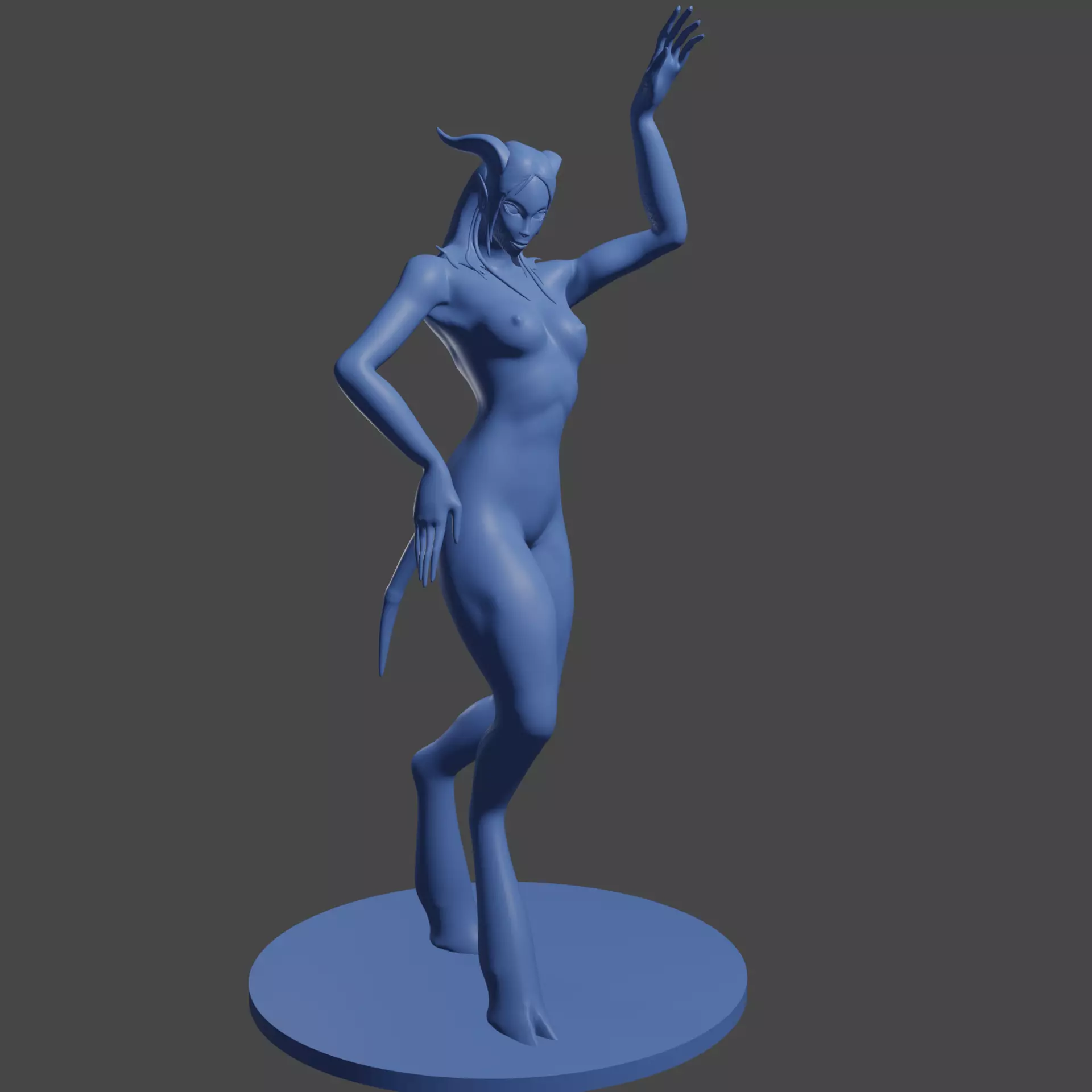Nude Draenei Dancer 3D print model_9