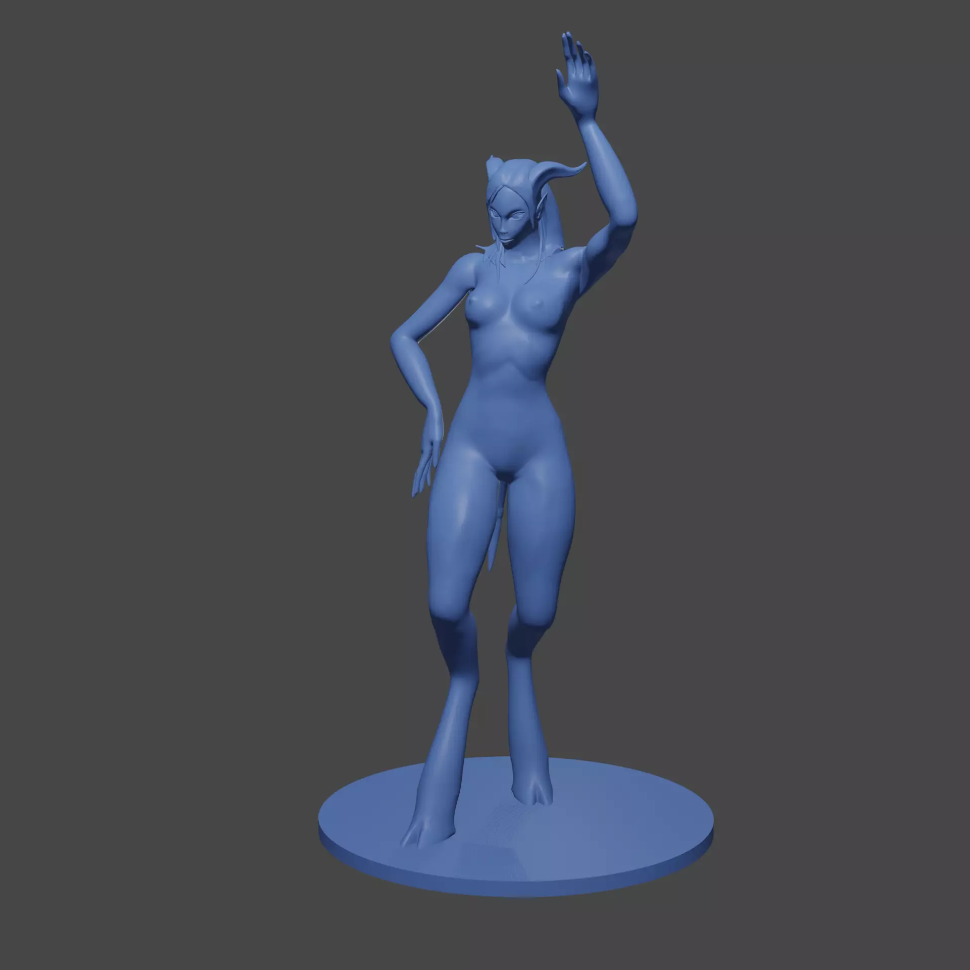 Nude Draenei Dancer 3D print model_10