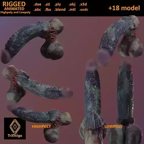 Fantasy Xanath Alien Penis  Rigged 