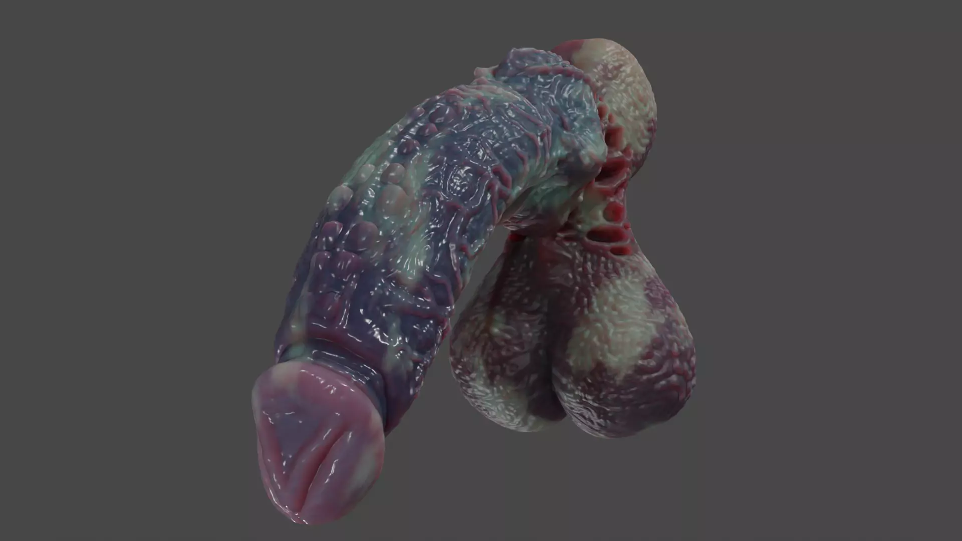 Fantasy Xanath Alien Penis Rigged Low-poly 3D model_12