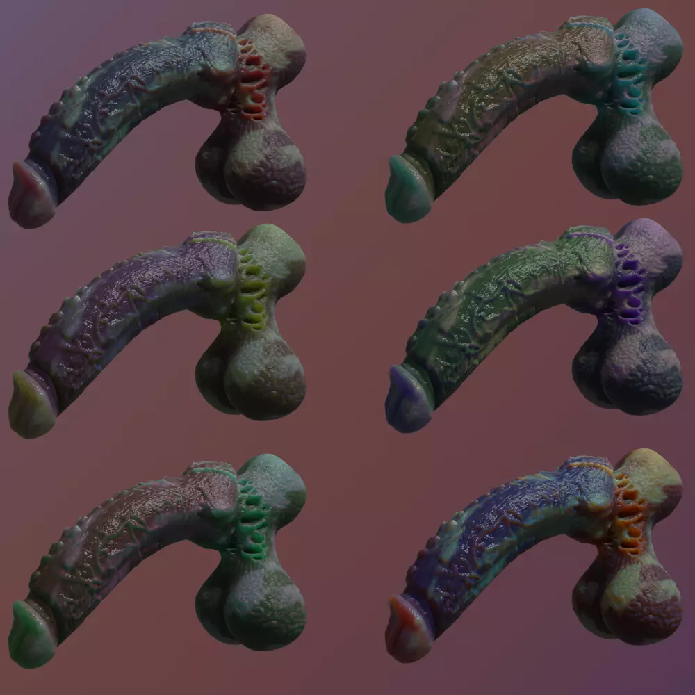 Fantasy Xanath Alien Penis Rigged Low-poly 3D model_3
