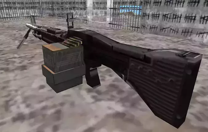 M60 Machine Gun PSX PS1 Low-poly 3D model