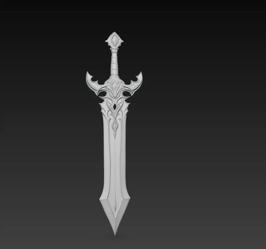 Epic Stylized Fantasy Sword 3D Model - Ornamental Heroic Blade Free 3D model_10