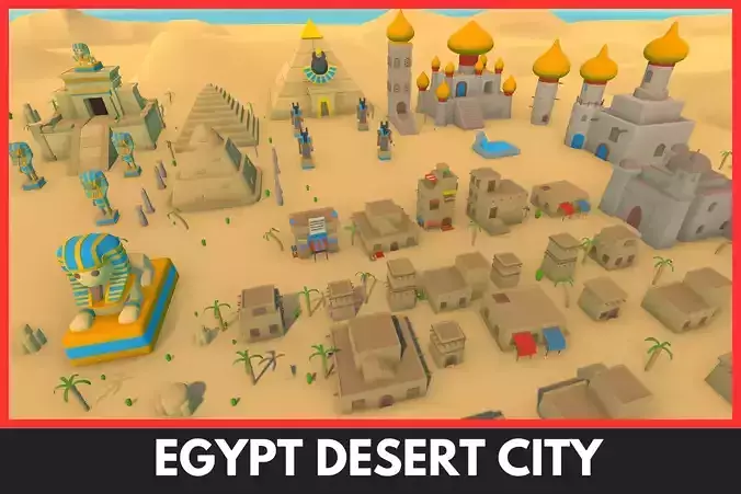 Egypt Desert City - Stylized Low Poly Asset Pack by Ake