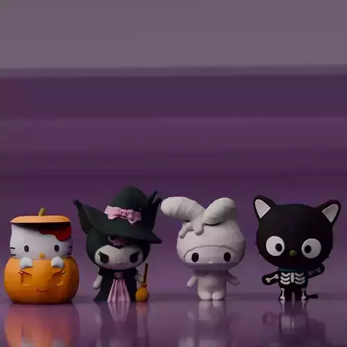 Sanrio HelloKitty Halloween Special Pack Fanart Cute  3D print model