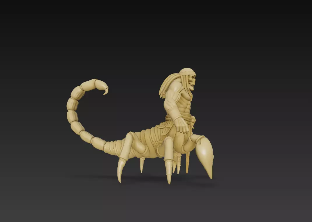Stylized Scorpion Warrior 3D Model - Hybrid Creature 3D print model_8