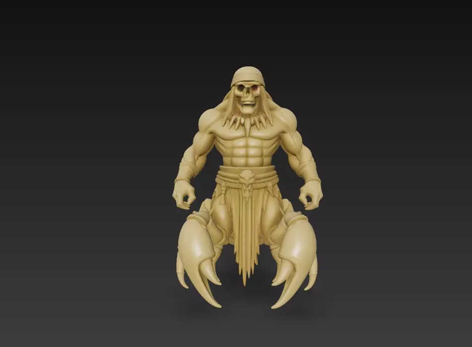 Stylized Scorpion Warrior 3D Model - Hybrid Creature 3D print model_3