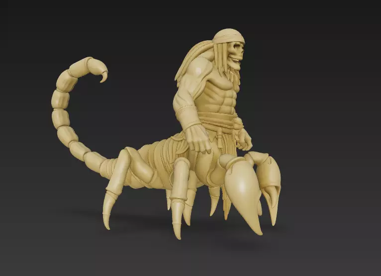 Stylized Scorpion Warrior 3D Model - Hybrid Creature 3D print model_1