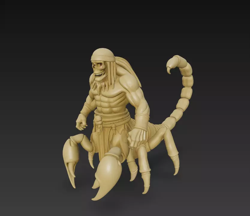 Stylized Scorpion Warrior 3D Model - Hybrid Creature 3D print model_6