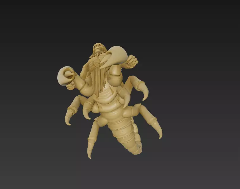 Stylized Scorpion Warrior 3D Model - Hybrid Creature 3D print model_4