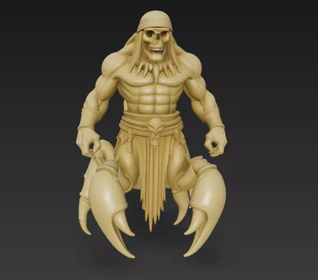 Stylized Scorpion Warrior 3D Model - Hybrid Creature 3D print model_0