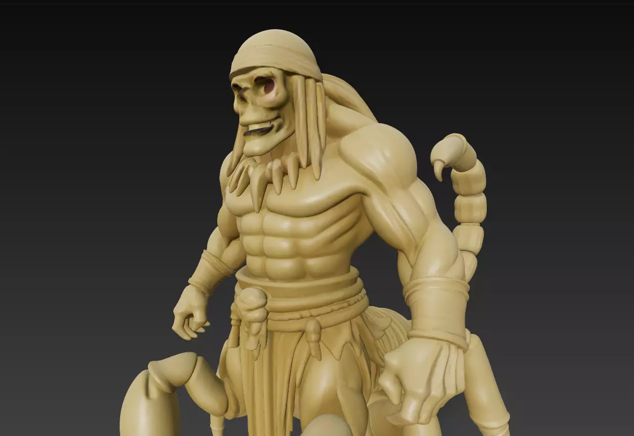 Stylized Scorpion Warrior 3D Model - Hybrid Creature 3D print model_5