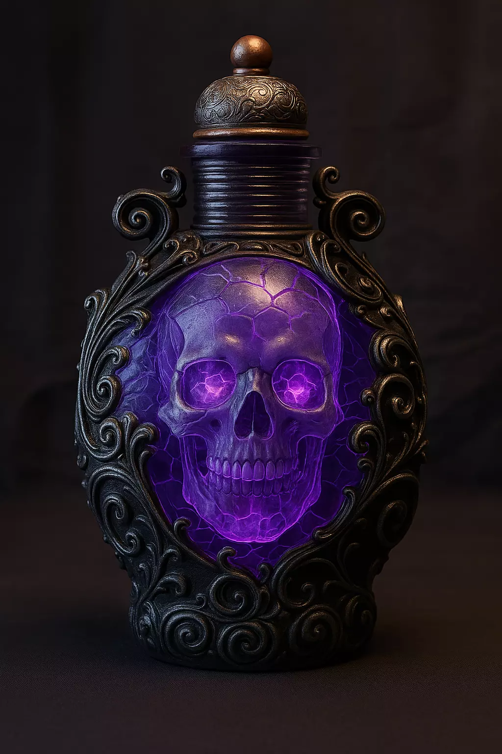 Dark Fantasy Potion Bottle 3D Model - Gothic Skull Alchemy 3D print model
