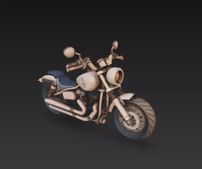 Stylized Motorcycle 3D Model - Detailed Vehicle for Rendering 3D print model_1