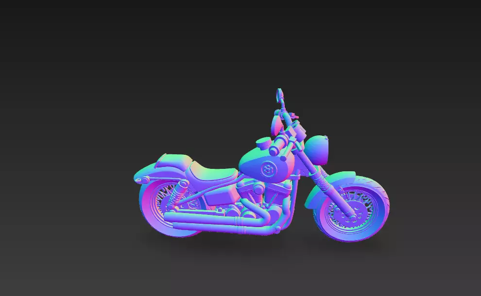 Stylized Motorcycle 3D Model - Detailed Vehicle for Rendering 3D print model_7