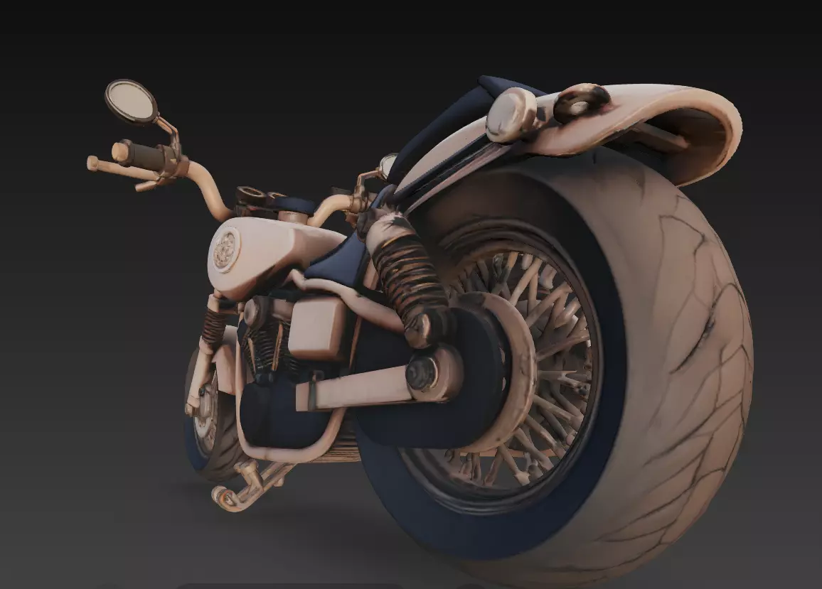 Stylized Motorcycle 3D Model - Detailed Vehicle for Rendering 3D print model_5