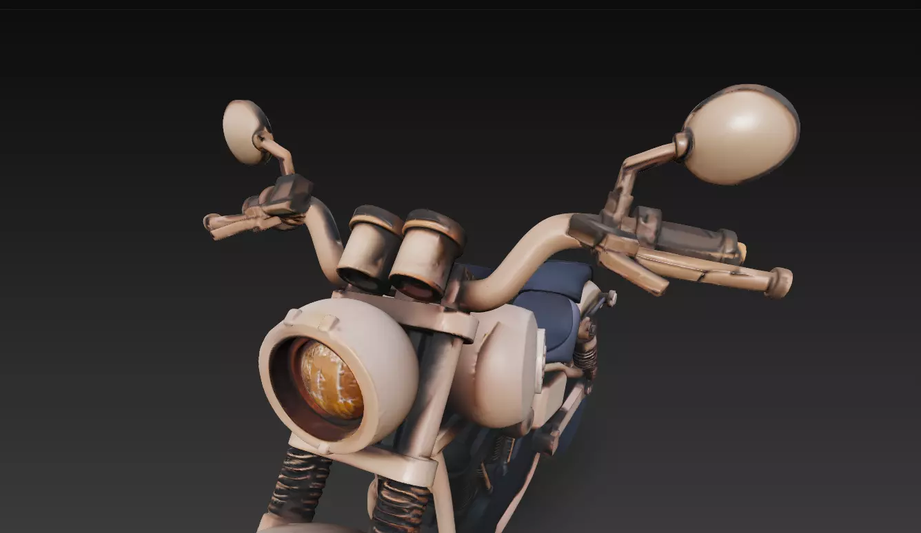 Stylized Motorcycle 3D Model - Detailed Vehicle for Rendering 3D print model_6