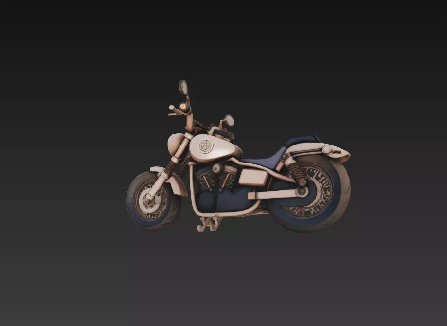 Stylized Motorcycle 3D Model - Detailed Vehicle for Rendering 3D print model_4