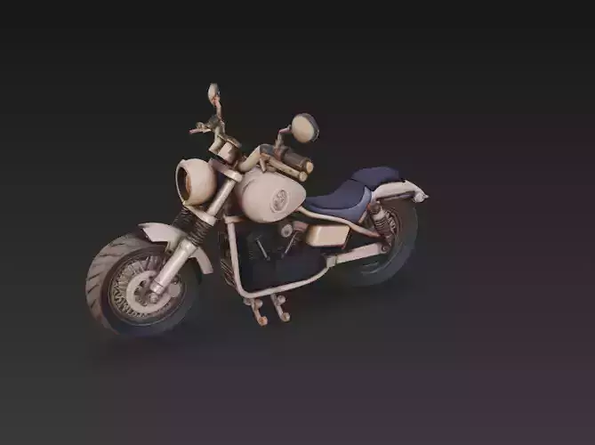 Stylized Motorcycle 3D Model - Detailed Vehicle for Rendering