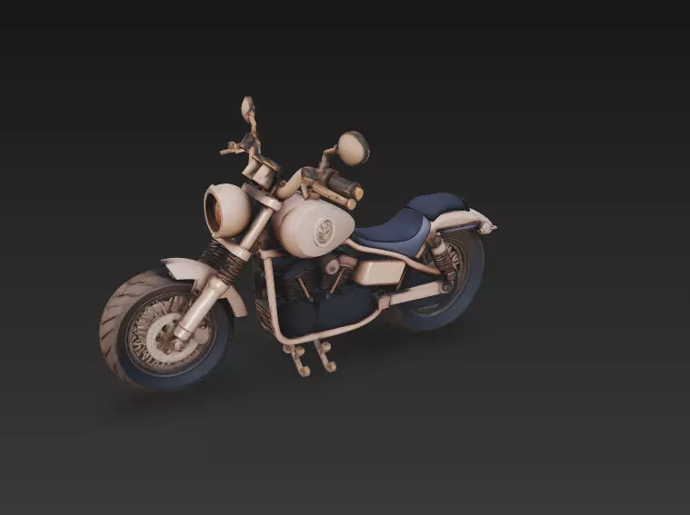 Stylized Motorcycle 3D Model - Detailed Vehicle for Rendering 3D print model_0