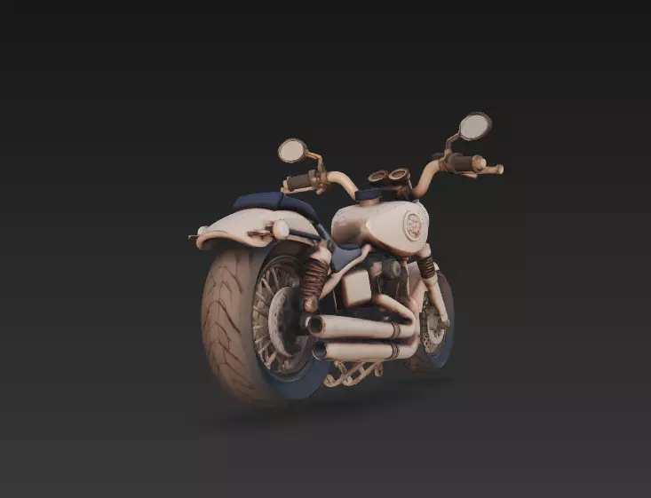 Stylized Motorcycle 3D Model - Detailed Vehicle for Rendering 3D print model_3