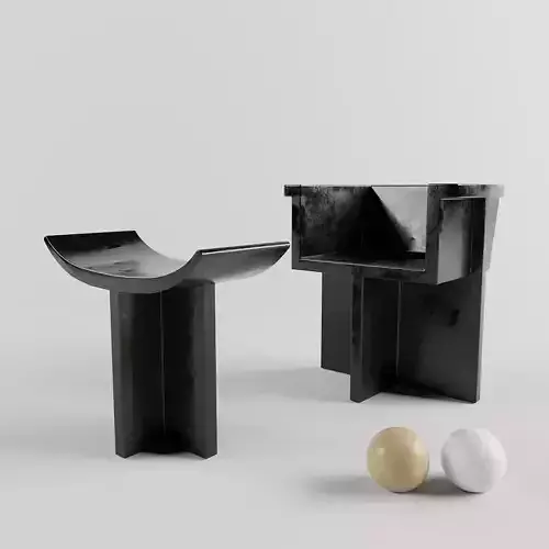 Brutus Dining Chair and Stool