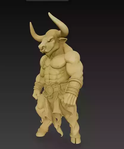 Minotaur Warrior 3D Model - Mythical Creature Sculpture 3D print model