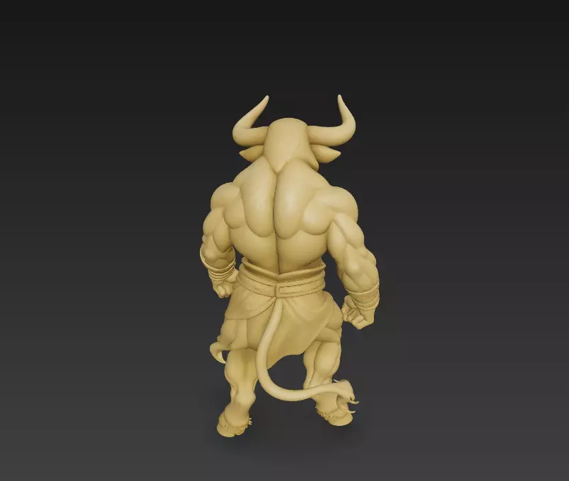 Minotaur Warrior 3D Model - Mythical Creature Sculpture 3D print model_6